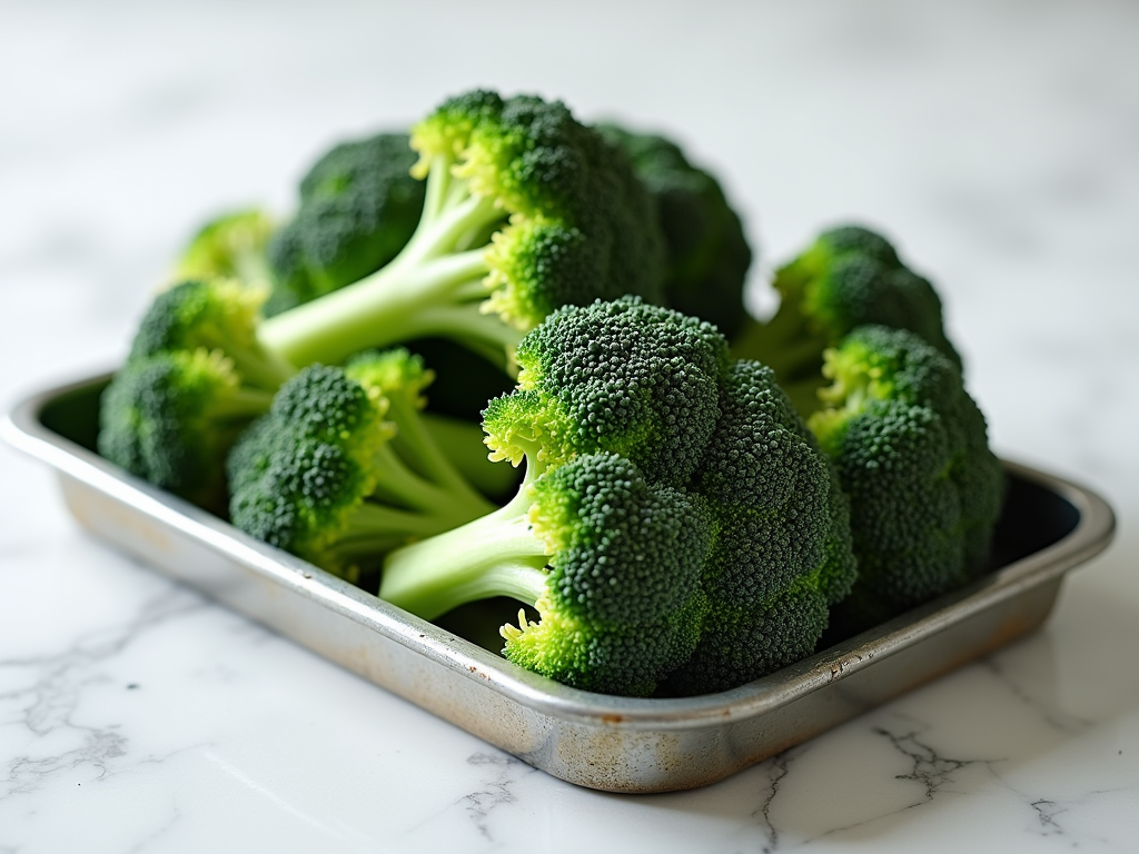 Fresh broccoli stems